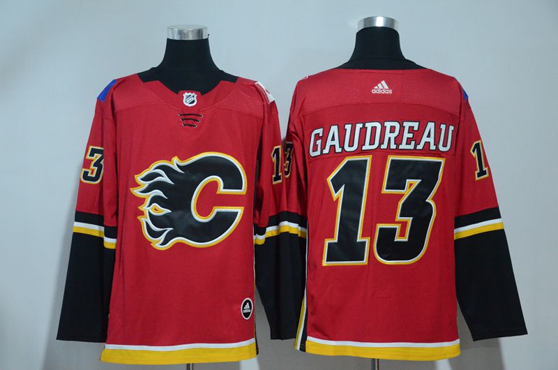 Men 2017 NHL Calgary Flames #13 Gaudreau Red Adidas jersey